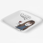 Stick Party Girl met rode wijn Papieren Bordje (Gebogen)