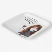 Stick Party Girl met rode wijn Papieren Bordje (Gebogen)