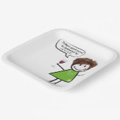 Stick Party Girl met rode wijn Papieren Bordje (Gebogen)