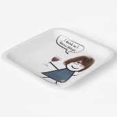 Stick Party Girl met rode wijn Papieren Bordje (Gebogen)