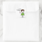 Stick Party Girl met rode wijn Vierkante Sticker (Tas)