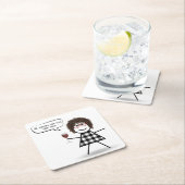 Stick Party Girl met windenergie Kartonnen Onderzetters (Insitu)