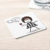 Stick Party Girl met windenergie Kartonnen Onderzetters (Schuin)