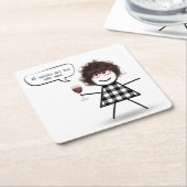 Stick Party Girl met windenergie Kartonnen Onderzetters (Schuin)