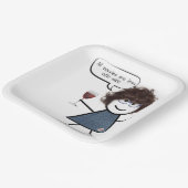 Stick Party Girl met windenergie Papieren Bordje (Gebogen)