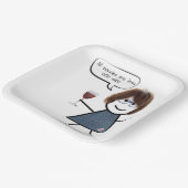 Stick Party Girl met windenergie Papieren Bordje (Gebogen)