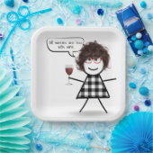 Stick Party Girl met windenergie Papieren Bordje (Feest)