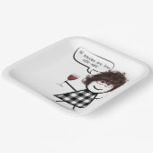 Stick Party Girl met windenergie Papieren Bordje (Gebogen)