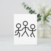 Stick People Briefkaart (Staand voorkant)