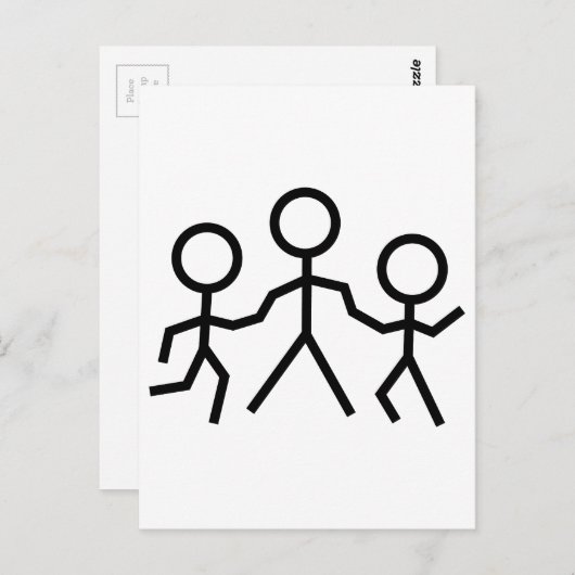 Stick People Briefkaart (Voorkant / Achterkant)