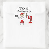 Stick Pirate 2e verjaardag Classic Round Sticker (Tas)
