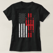 Stick Shift American Flag 6 speed ford mustang CT T-shirt (Design voorkant)