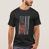 Stick Shift American Flag Manual Transmission T-shirt (Voorkant)