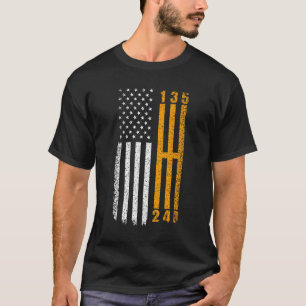 Stick Shift American Flag Muscar 6 Gears Mecha T-shirt