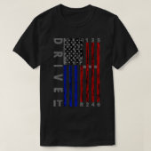 Stick Shift American Flag Muscar Si Speed Gear T-shirt (Design voorkant)