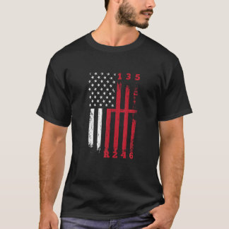 Stick Shift Amerikaanse vlag Spier Auto 6 Gears De T-shirt