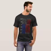 Stick Shift Amerikaanse vlag Spier Auto Six Speed T-shirt (Voorkant volledig)