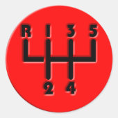 STICK SHIFT RONDE STICKER (Voorkant)