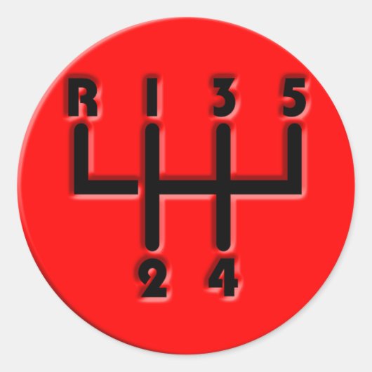 STICK SHIFT RONDE STICKER (Voorkant)