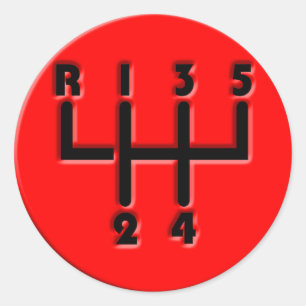 STICK SHIFT RONDE STICKER