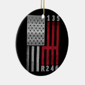 Stick Shift USA Vlag spierwagen 6 tandwielen Mecha Keramisch Ornament (Rechts)