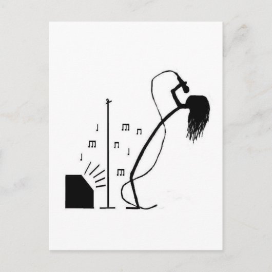 Stick Singer Briefkaart (Voorkant)