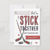 Stick Together Hockey Classroom Valentijn Kaart (Voorkant)