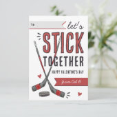 Stick Together Hockey Classroom Valentijn Kaart (Staand voorkant)