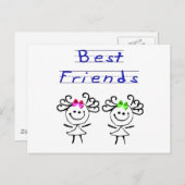 Stick vind beste vrienden briefkaart (Voorkant / Achterkant)