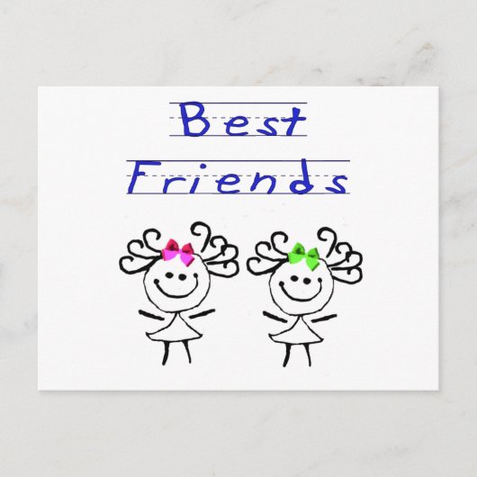 Stick vind beste vrienden briefkaart (Voorkant)