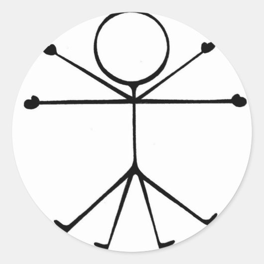 Stick Vitruvian Man Sticker (Voorkant)