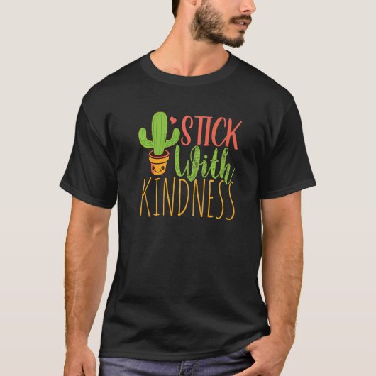 Stick with Kindness Cactus Love Kerstcactus T-shirt (Voorkant)