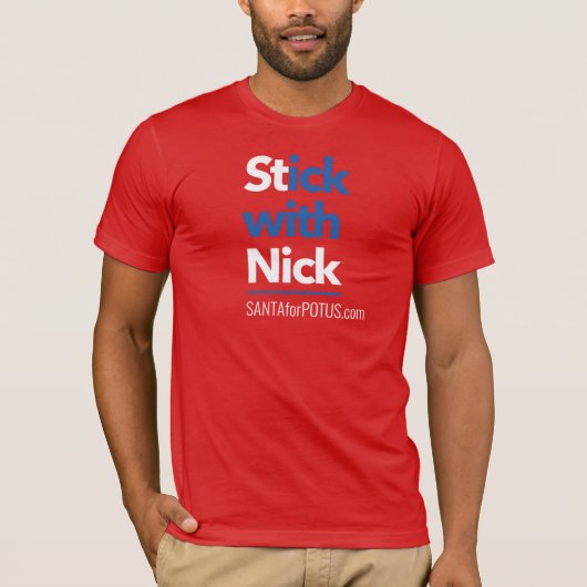 "Stick with Nick" unisex Bella Canvas t-shirt (Voorkant)