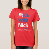 'Stick with Nick' vrouwelijk t-shirt (Voorkant)