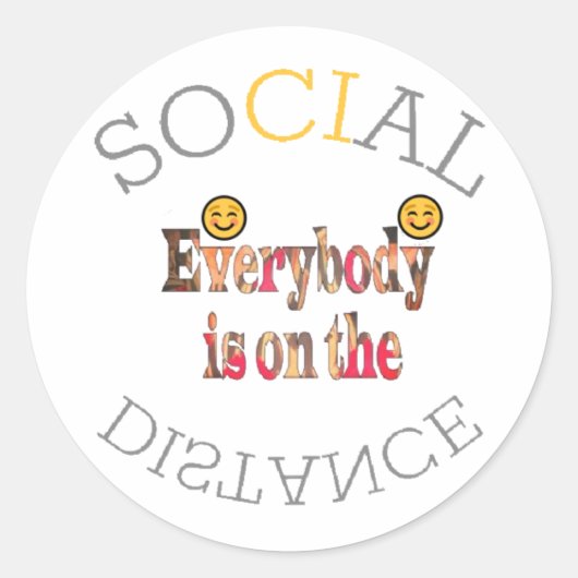 Stick with Social Distance Ronde Sticker (Voorkant)