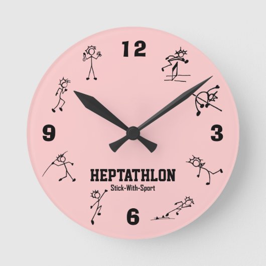 Stick with Sport Heptathlon Clock Track and Field Ronde Klok (Voorkant)