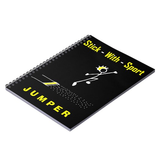 Stick with Sport Long Jumper Black + Gold notebook Notitieboek (Linkerzijde)