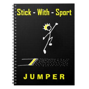 Stick with Sport Long Jumper Black + Gold notebook Notitieboek