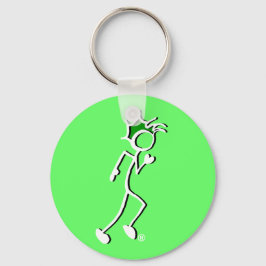 Stick-with-Sport Runner Stickman Green tones Sleutelhanger