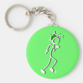Stick-with-Sport Runner Stickman Green tones Sleutelhanger (Voorkant)