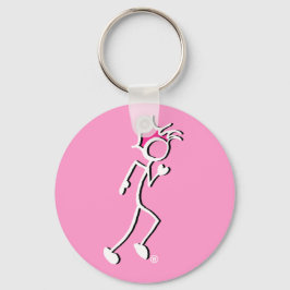 Stick-with-Sport Runner Stickman roze tonen Sleutelhanger