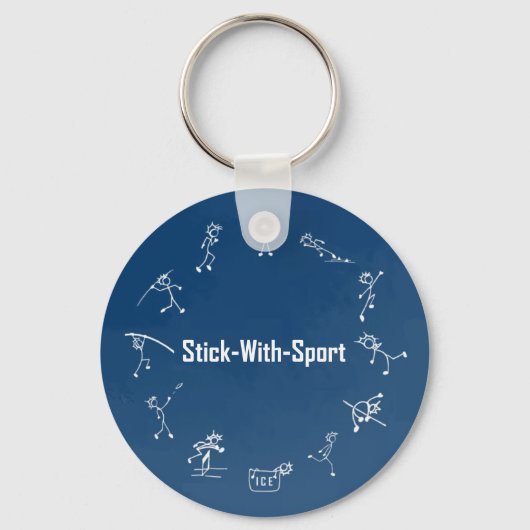 Stick-with-Sport Track en Field Keyring Navy Sleutelhanger (Voorkant)