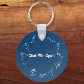 Stick-with-Sport Track en Field Keyring Navy Sleutelhanger (Voorkant)