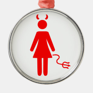 Stick Woman Devil Metalen Ornament