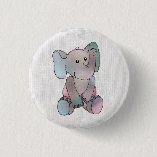 Stickbild Elefant Ronde Button 3,2 Cm (Voorkant)