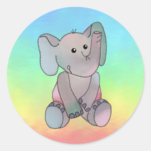 Stickbild Elefant Runder Aufkleber Ronde Sticker (Voorkant)