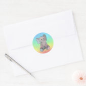 Stickbild Elefant Runder Aufkleber Ronde Sticker (Envelop)