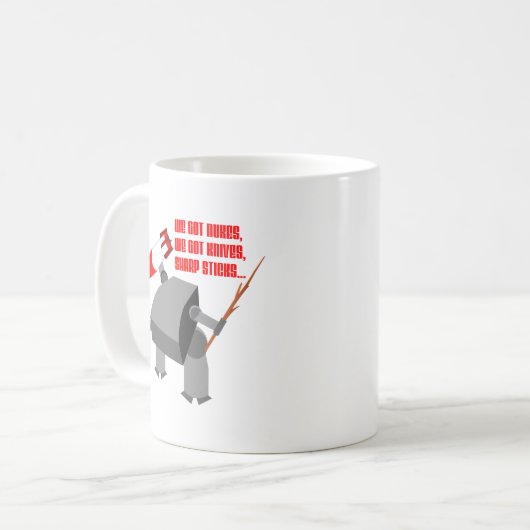 Stickbot Koffiemok (Voorkant links)