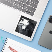 Sticker  (Laptop met iPhone)