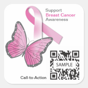 Sticker2 Sjabloon Borstkanker Vierkante Sticker
